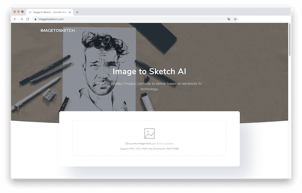 「IMAGETOSKETCH.」のトップページ